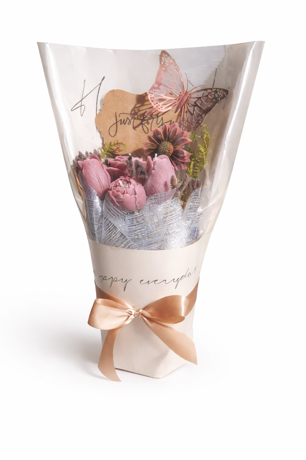 Rose Tulip & Peony Candle Bouquet