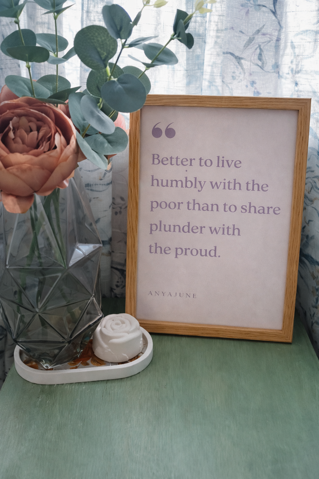 Better to Live Humbly Framed Print | Anya June