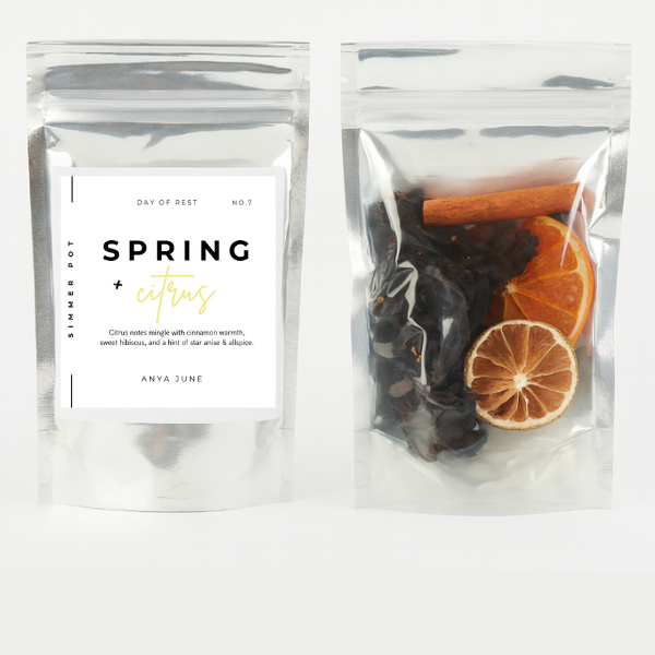 Spring and citrus simmer pot by AnyaJune with dried orange, lemon and spices in resealable pouch