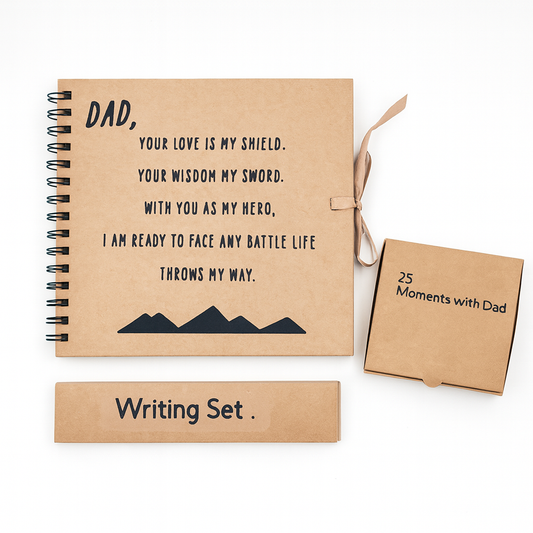 DIY scrapbook kit for Dad by AnyaJune with memory book, prompt cards and gift wrap kit