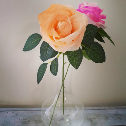Handcrafted Faux Roses | Watercolor Crepe Paper Flowers