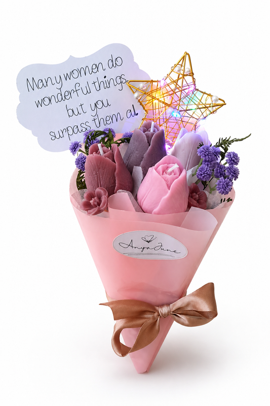 Appreciation Candle Bouquet with Light-Up Golden Star