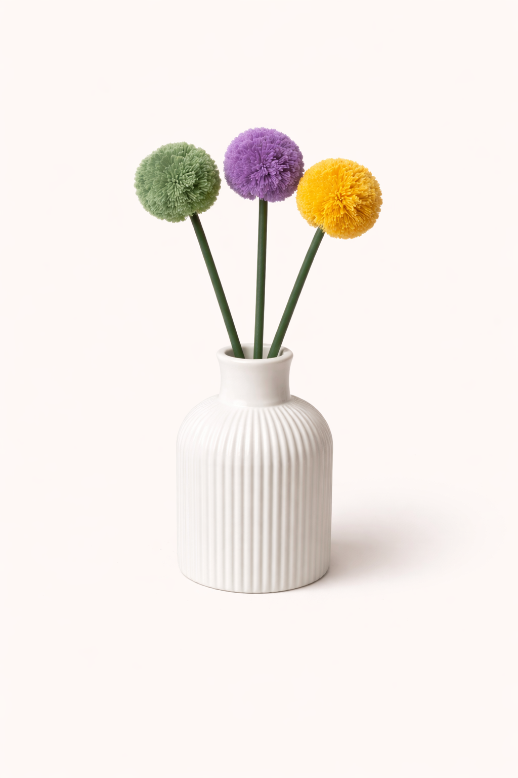 Handmade Pom Pom Vase Set