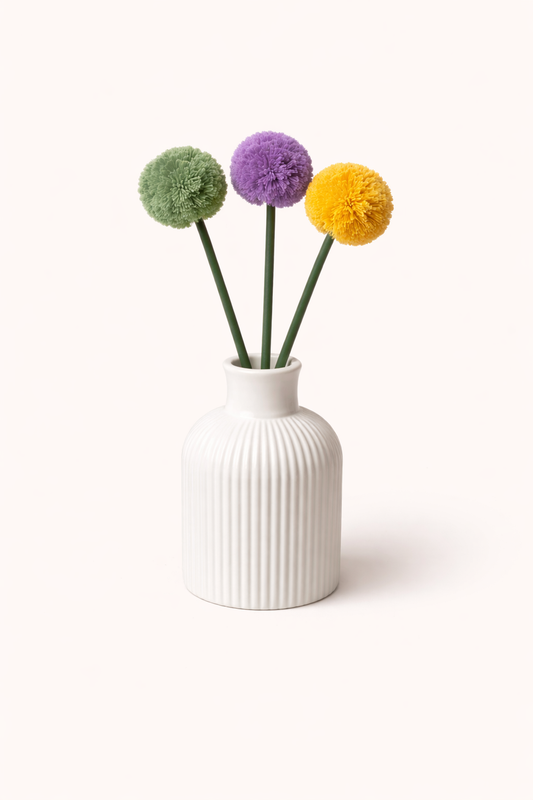 Handmade Pom Pom Vase Set