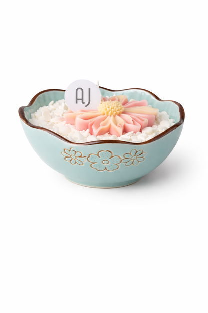 Vanilla Soy Flower Bowl Candle