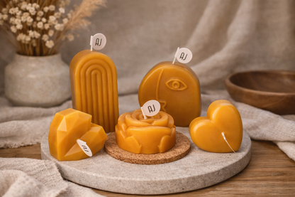 Pure Beeswax Rose Candle