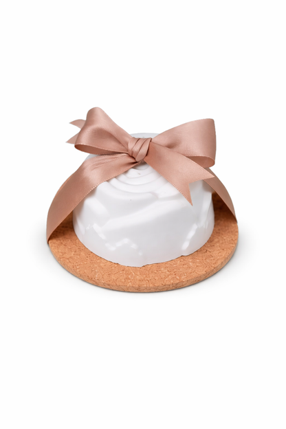 Rose Aroma Diffuser Stone | Ribbon Wrap with Cork Coaster