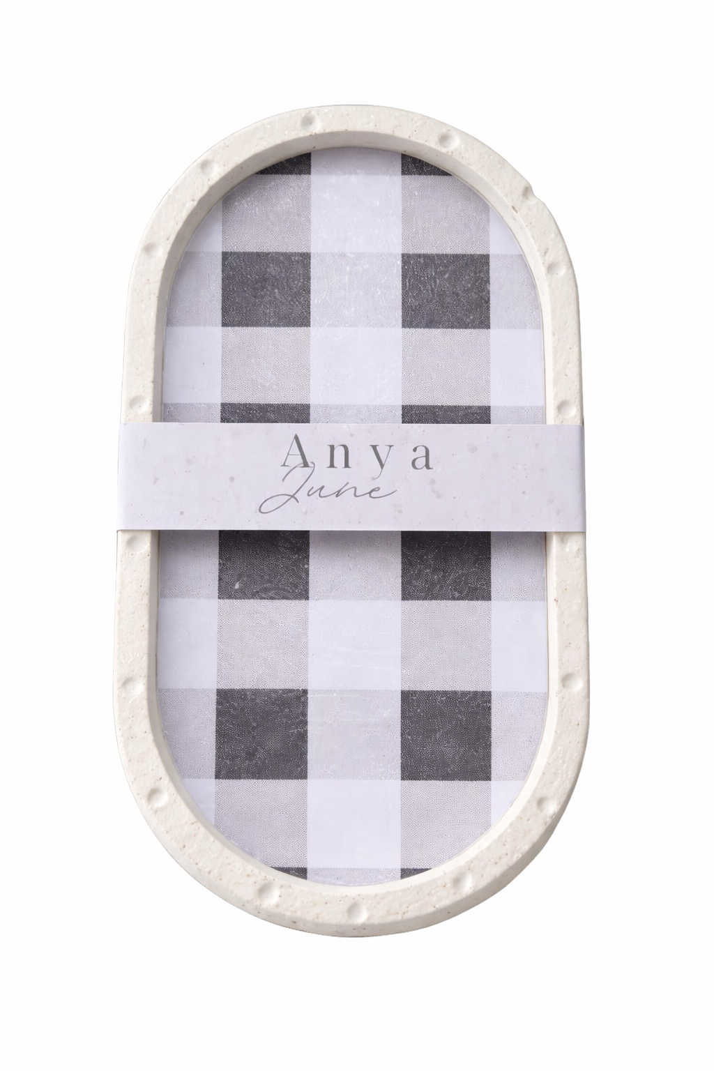 Black and White Gingham Trinket Dish