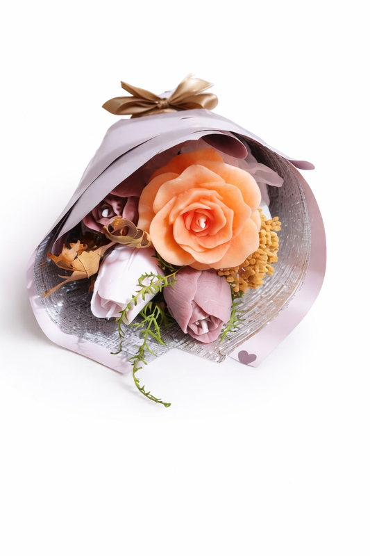 Peach Rose Candle Bouquet