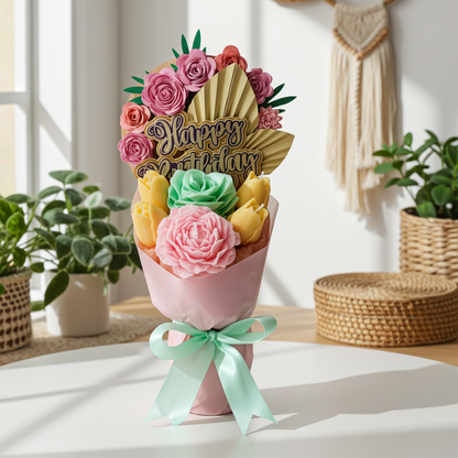Birthday Candle Bouquet with Reusable Cake Topper