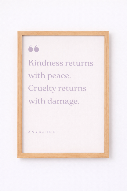 Kindness Returns With Peace Framed Print | Anya June