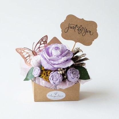Botanical Rose & Peony Candle Keepsake