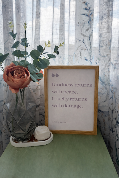 Kindness Returns With Peace Framed Print | Anya June