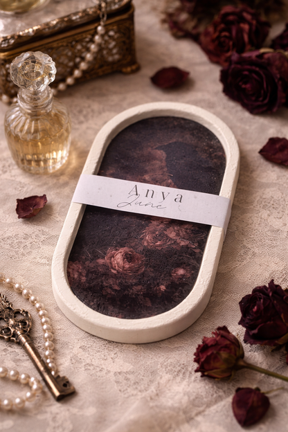Moody Raven Floral Trinket Dish