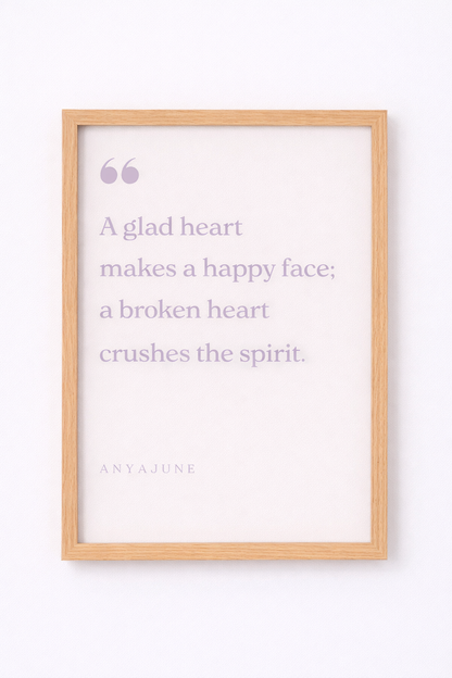 A Glad Heart Framed Print | Anya June