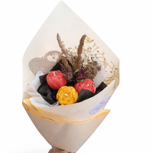 Peony Candle Bouquet | Gift-Ready Floral Candle Arrangement