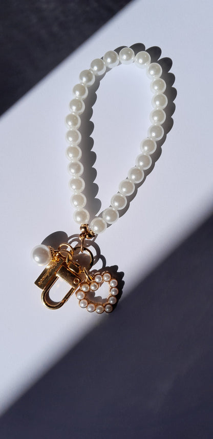 Pearl Heart Keychain